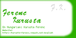 ferenc kurusta business card
